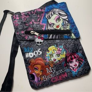 Monster High Girls Black Sparkly
Crossbody Shoulder Bag Purse/W
Pockets New